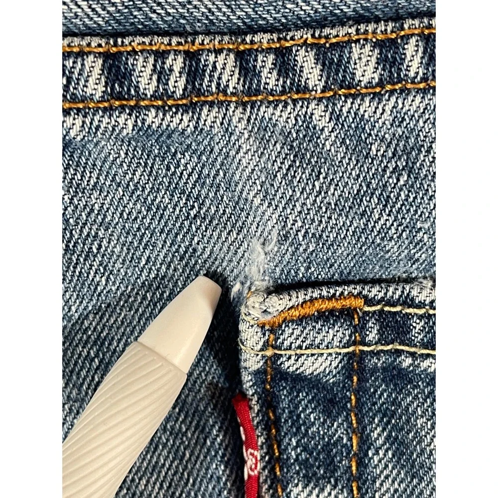 Levis 505 Regular Fit Straight Leg Blue Denim Jeans Mens 34x29